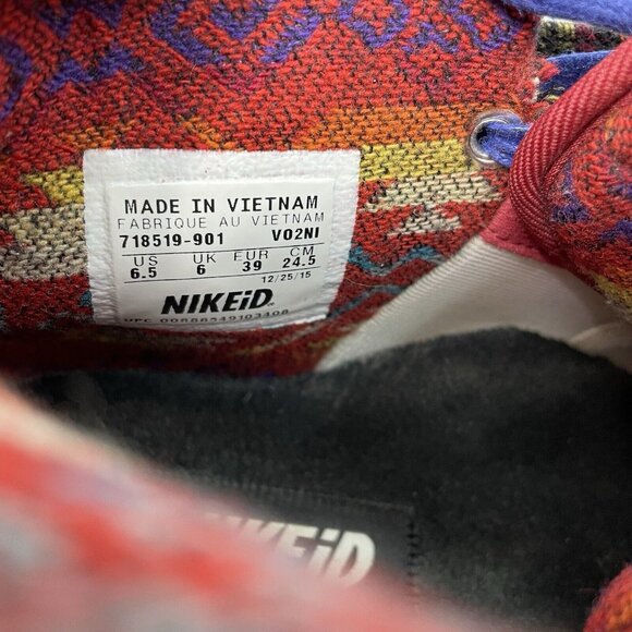 Nike Pendleton Wool Air Force 1 One NikeID Sneakers Aztec Colorful Mens 6.5 - Picture 13 of 16